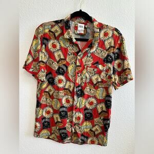 Zara Men’s Multicolour Coaster Print Shirt Size Small Relaxed Fit